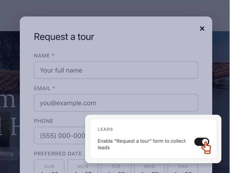 Lead capture preview